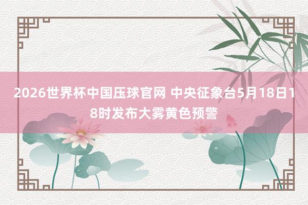 2026世界杯中国压球官网 中央征象台5月18日18时发布大雾黄色预警