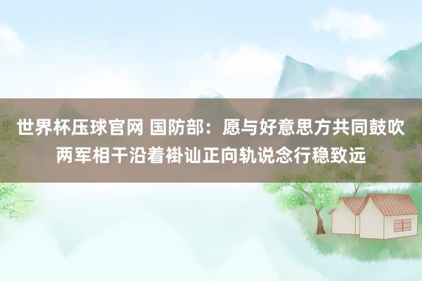 世界杯压球官网 国防部：愿与好意思方共同鼓吹两军相干沿着褂讪正向轨说念行稳致远