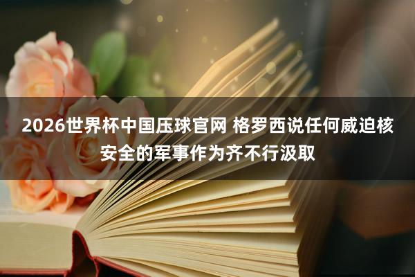 2026世界杯中国压球官网 格罗西说任何威迫核安全的军事作为齐不行汲取