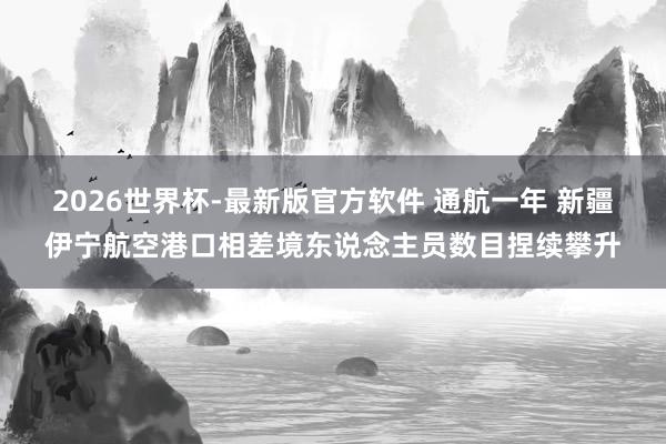 2026世界杯-最新版官方软件 通航一年 新疆伊宁航空港口相差境东说念主员数目捏续攀升
