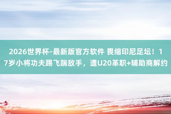 2026世界杯-最新版官方软件 畏缩印尼足坛！17岁小将功夫踢飞踹敌手，遭U20革职+辅助商解约