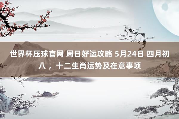 世界杯压球官网 周日好运攻略 5月24日 四月初八 ，十二生肖运势及在意事项