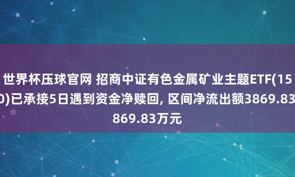 世界杯压球官网 招商中证有色金属矿业主题ETF(159690)已承接5日遇到资金净赎回， 区间净流出额3869.83万元