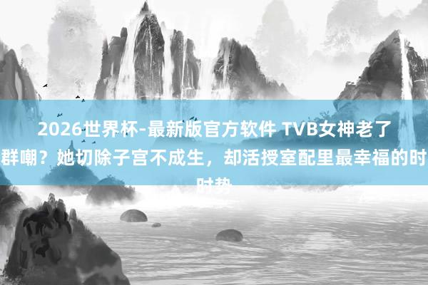 2026世界杯-最新版官方软件 TVB女神老了被群嘲？她切除子宫不成生，却活授室配里最幸福的时势