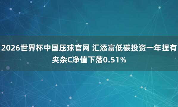 2026世界杯中国压球官网 汇添富低碳投资一年捏有夹杂C净值下落0.51%